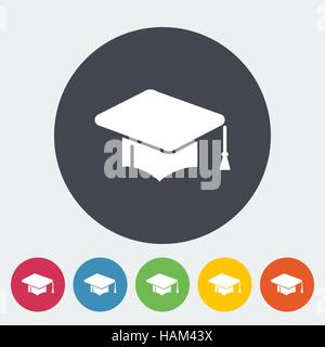 Education. Single flat icon on the circle. Vector illustration. Stock Vector