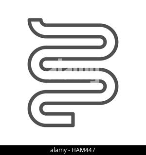 Heated Towel Thin Line Vector Icon Isolated on the White Background. Stock Vector