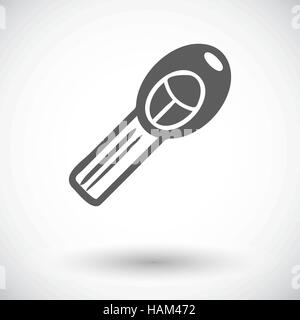 Ignition key. Single flat icon on white background. Vector illustration. Stock Vector