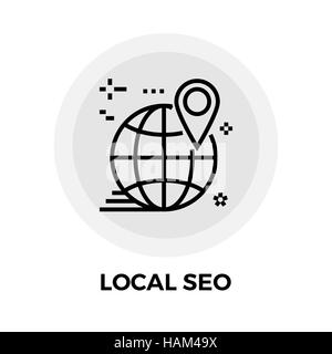 Local SEO icon vector. Flat icon isolated on the white background. Editable EPS file. Vector illustration. Stock Vector