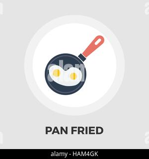 Pan fried eggs icon vector. Flat icon isolated on the white background. Editable EPS file. Vector illustration. Stock Vector