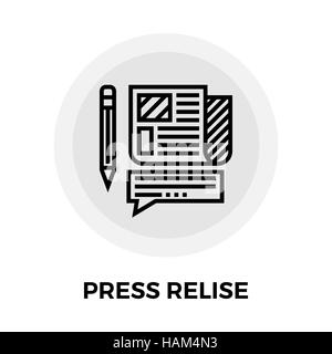 Press release icon vector. Flat icon isolated on the white background. Editable EPS file. Vector illustration. Stock Vector