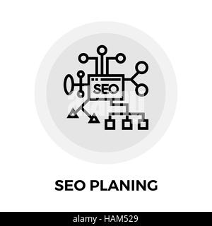 SEO Planing icon vector. Flat icon isolated on the white background. Editable EPS file. Vector illustration. Stock Vector