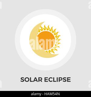 Solar eclipse icon vector. Flat icon isolated on the white background. Editable EPS file. Vector illustration. Stock Vector