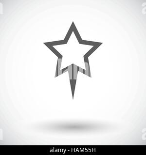 Star pin. Single flat icon on white background. Vector illustration. Stock Vector