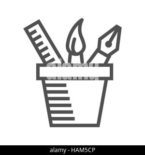 Design Tools Thin Line Vector Icon Isolated on the White Background. Stock Vector