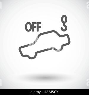 Tow away alarm off. Single flat icon on white background. Vector illustration. Stock Vector