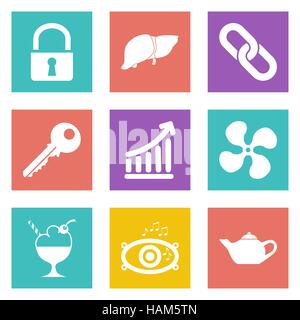 Color icons for Web Design and Mobile Applications set 20. Vector illustration. Stock Vector