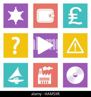 Color icons for Web Design and Mobile Applications set 24. Vector illustration. Stock Vector