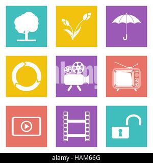 Color icons for Web Design and Mobile Applications set 44. Vector illustration. Stock Vector