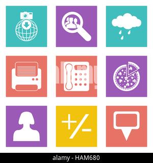 Color icons for Web Design and Mobile Applications set 49. Vector illustration. Stock Vector