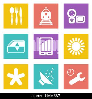 Color icons for Web Design and Mobile Applications set 50. Vector illustration. Stock Vector