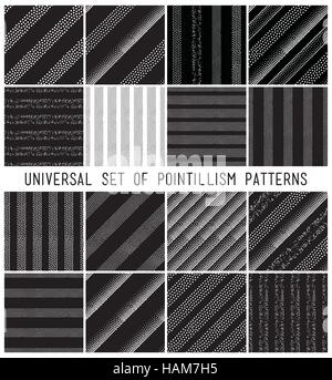 Vector geometric seamless pattern set. Repeating striped line ab Stock Vector