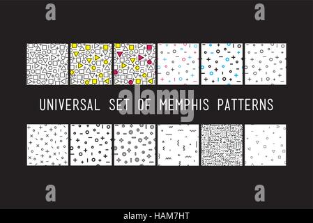 Set of universal vector fashion geometric seamless patterns Stock Vector