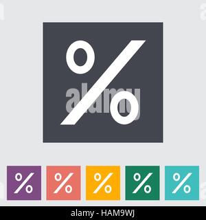 Icon percent sign. Single flat icon. Vector illustration. Stock Vector