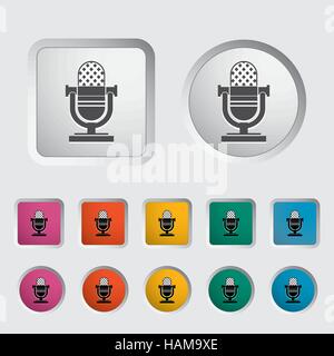 Icon vintage microphone. Vector illustration. Stock Vector