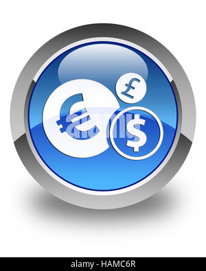 Finances icon isolated on glossy blue round button abstract illustration Stock Photo
