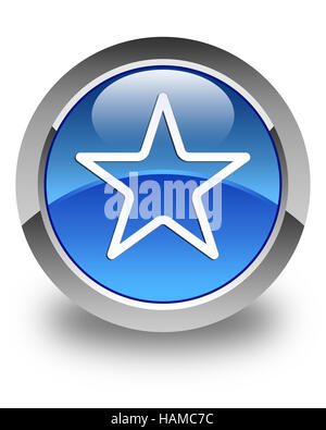 Star icon isolated on glossy blue round button abstract illustration Stock Photo