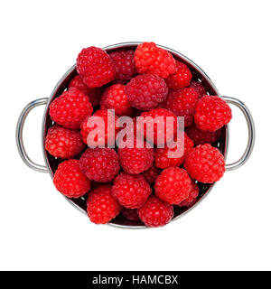 Fresh raspberries on a white background Stock Photo
