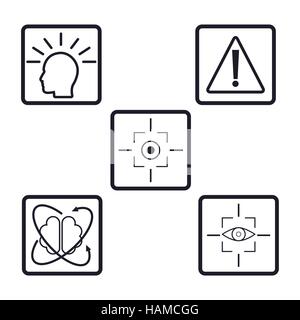 collection virtual reality devices elements icons Stock Vector