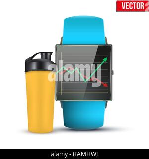 Design example sport wrist Smartwatch. Stock Vector