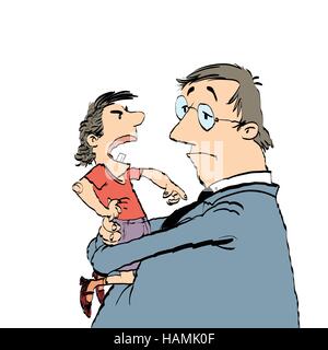 Dad and a spoiled child Stock Vector