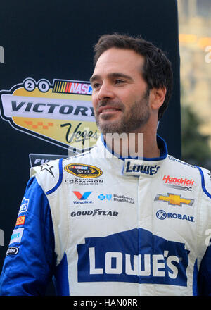 Las Vegas, Nevada, USA. 1st Dec, 2016. Jimmie Johnson Appears During the Driver Intros of the NASCAR Champions Week in Las Vegas, Nevada on December 1, 2016. Credit:  Mpi34/Media Punch/Alamy Live News Stock Photo