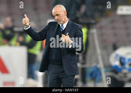 Naples, Italy. 02nd Dec, 2016. Stefano Pioli of Inter gestures during the Serie A TIM match between SSC Napoli and FC Internazionale at Stadio San Paolo on December 02 2016 in Naples, Italy. Credit:  marco iorio/Alamy Live News Stock Photo