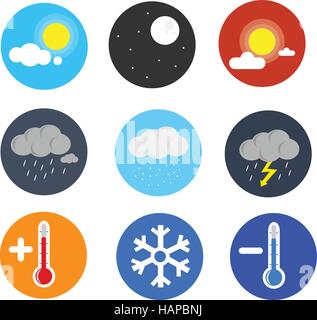 Great designed set of set of weather icons that can be used in various templates Stock Vector
