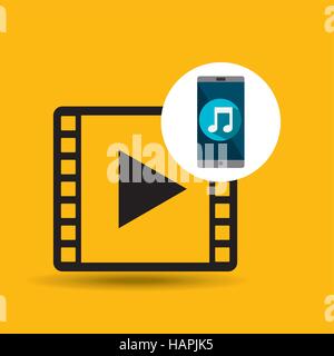 smartphone music online video vector illustration eps 10 Stock Vector