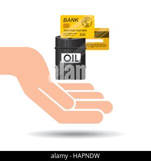 hand oil industry barrel credit card vector illustration eps 10 Stock Vector