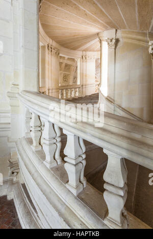 The famous double helix staircase inside Chateau Chambord.