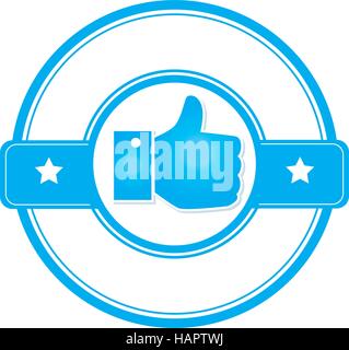 hand like approved seal vector illustration design Stock Vector