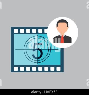 businessman movie countdown numbers icons vector illustration eps 10 Stock Vector