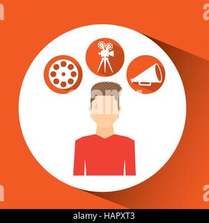 cartoon guy movie icons vector illustration eps 10 Stock Vector