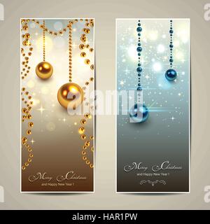 Elegant Christmas banners, vector illustration. Stock Vector