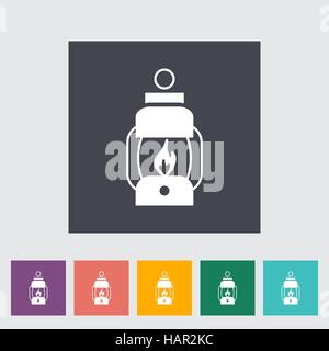 Lantern. Single flat icon on the button. Vector illustration. Stock Vector