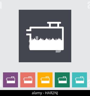 Low coolant indicator. Single flat icon. Vector illustration. Stock Vector
