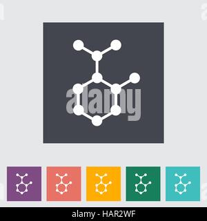 Molecule. Single flat icon. Vector illustration. Stock Vector