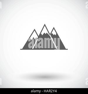 Mountain. Single flat icon on white background. Vector illustration. Stock Vector