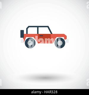 Offroad car. Flat vector icon for mobile and web applications. Vector illustration. Stock Vector