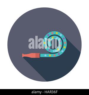 Party blower. Single flat icon on white background. Vector Stock Vector