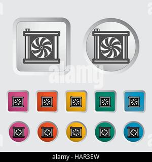 Radiator fan icon. Vector illustration. Stock Vector