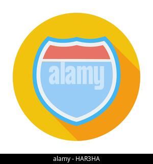 Road sign. Single flat color icon. Vector illustration. Stock Vector
