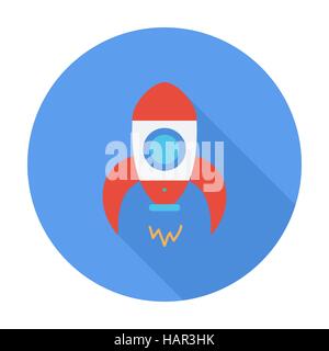 Rocket icon. Flat vector related icon with long shadow for web and mobile applications. It can be used as - logo, pictogram, icon, infographic element Stock Vector