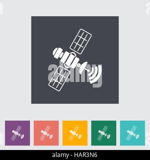 Satellite. Single flat icon. Vector illustration. Stock Vector