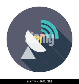 Satellite antenna. Single flat color icon. Vector illustration. Stock Vector