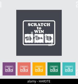 Scratch card. Single flat icon on the button. Vector illustration. Stock Vector