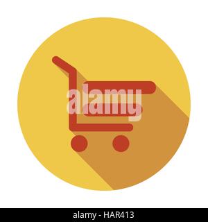 Shopping cart. Single flat color icon. Vector illustration. Stock Vector
