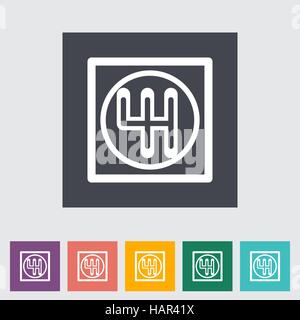 Gear single flat icon. Vector illustration. Stock Vector